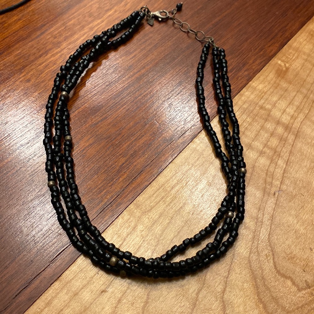 Silpada black and silver bead necklace